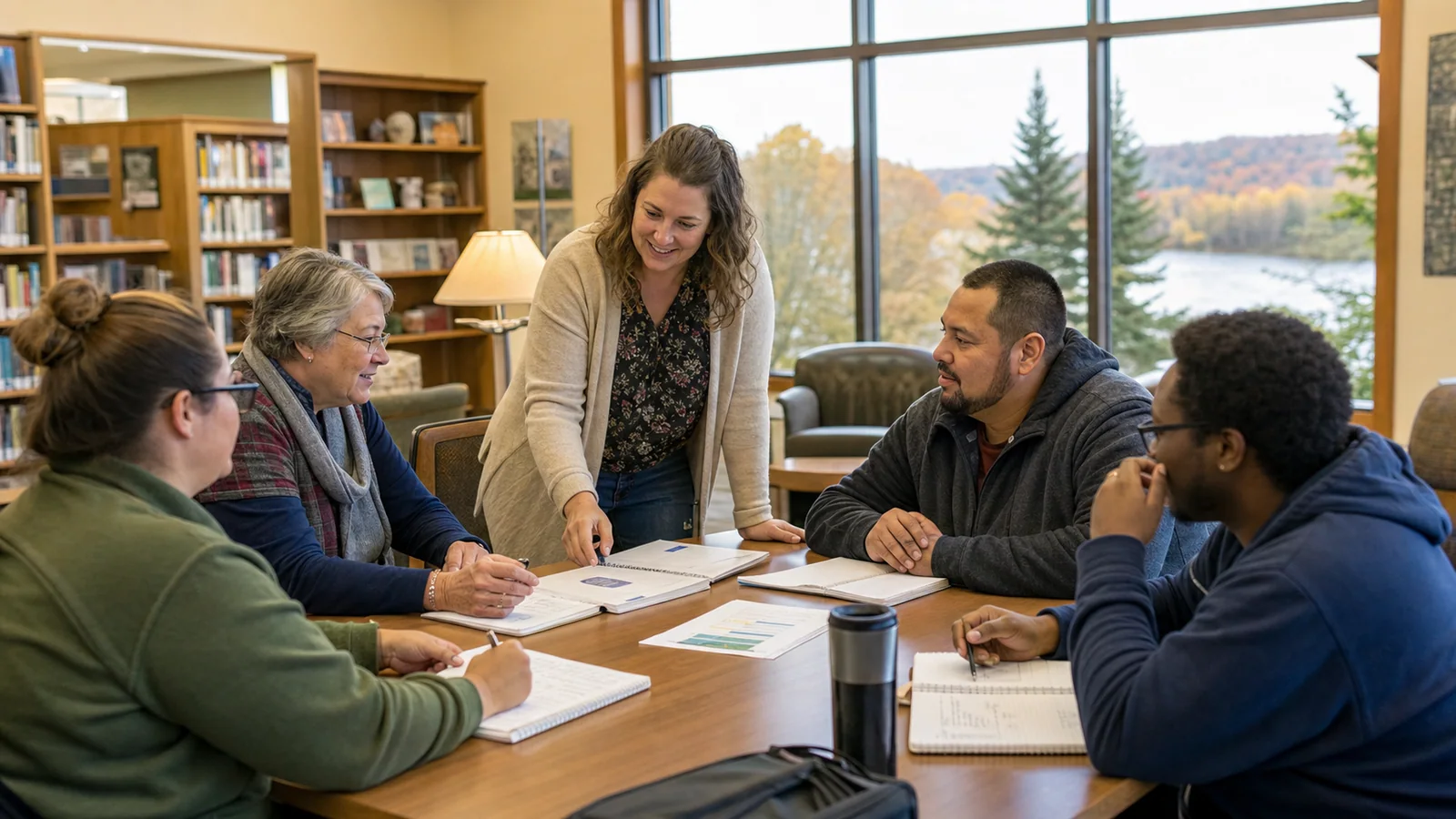 Adults collaborating in a welcoming career-readiness workshop